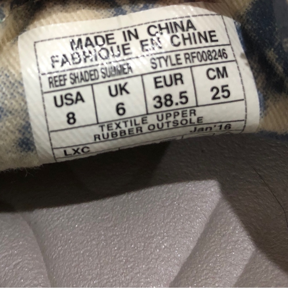 Reef blue shoes-never worn size 8 - Picture 3 of 4